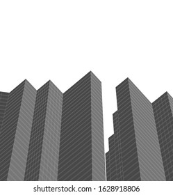 architecture building linear 3d vector