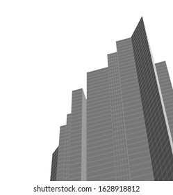 architecture building linear 3d vector