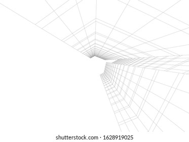 architecture building linear 3d vector