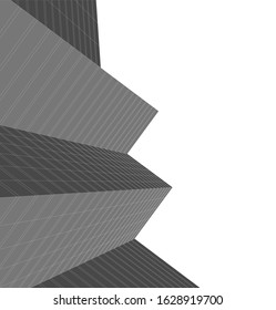 architecture building linear 3d vector