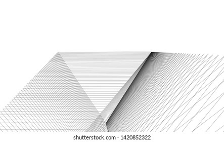 architecture building linear vector 3d illustration 
