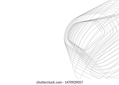 architecture building linear vector 3d illustration 