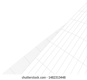 architecture building linear vector 3d illustration 