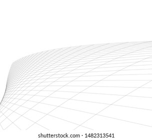 architecture building linear vector 3d illustration 