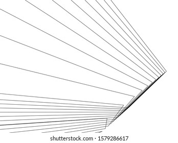 architecture building linear vector 3d illustration 