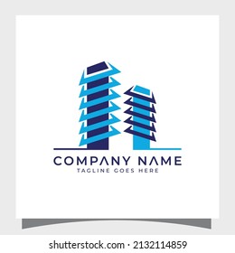Architecture building  logo design template real estate services