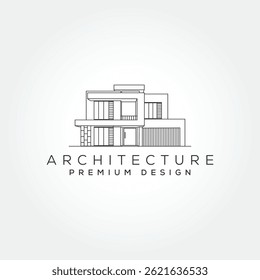 Architektur Gebäude Logo Vektor Illustration Design Bauunternehmer Linie Kunst Design Logo
