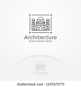 Architecture building logo, Vector symbol of architects, design and luxury buildings. Architecture and Realty logo template