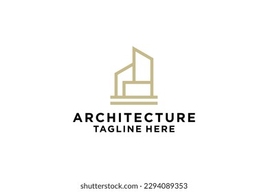 Architecture building monogram logo icon design