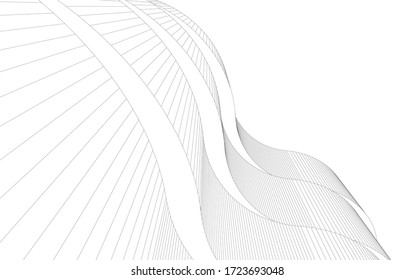  architecture building sketch 3d illustration