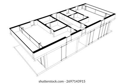 Architecture building sketch vector illustration