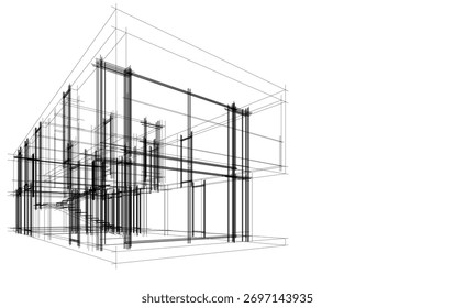 Architecture building sketch vector illustration