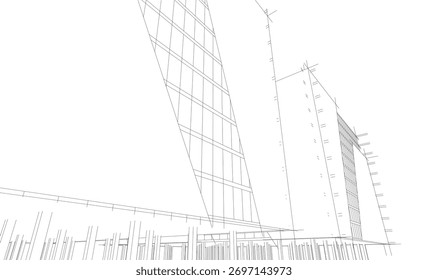 Architecture building sketch vector illustration