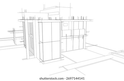 Architecture building sketch vector illustration