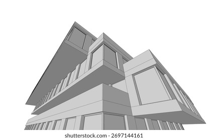 Ilustração do vetor do esboço do edifício da arquitetura