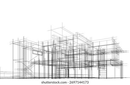Architecture building sketch vector illustration