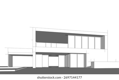 Ilustração do vetor do esboço do edifício da arquitetura