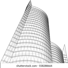 Architecture building. Skyscraper construction