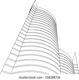 Architecture building. Skyscraper construction