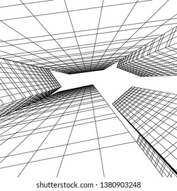 architecture building skyscrapers vector 3d illustration 