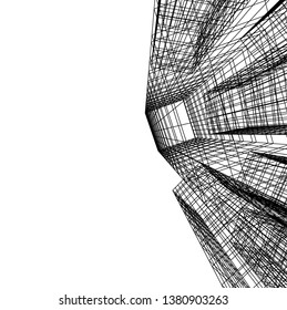 architecture building skyscrapers vector 3d illustration 
