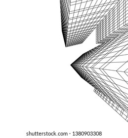 architecture building skyscrapers vector 3d illustration 