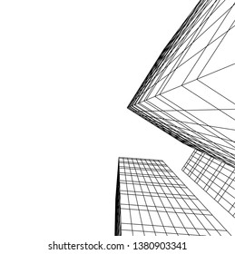 architecture building skyscrapers vector 3d illustration 