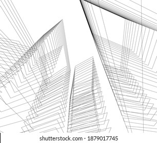 architecture building vector 3d background