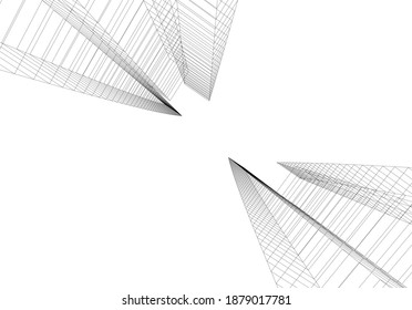 architecture building vector 3d background