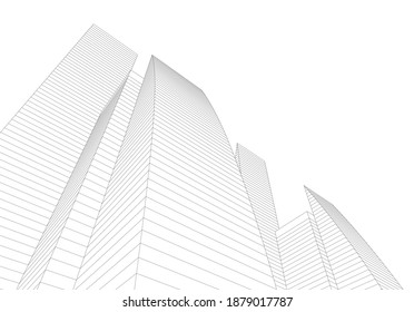 architecture building vector 3d background