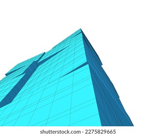 Architecture building vector 3d drawing