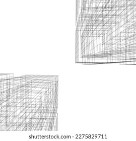 Architecture building vector 3d drawing
