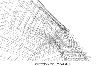 arquitectura edificio vector dibujo 3d