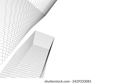 architecture building vector 3d drawing