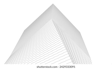architecture building vector 3d drawing