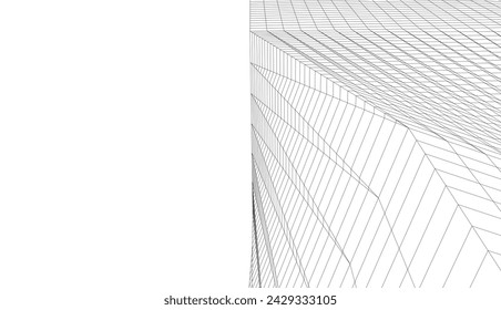 architecture building vector 3d drawing