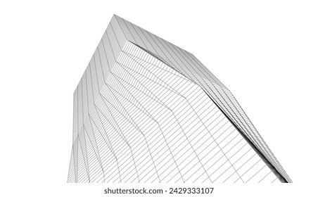 architecture building vector 3d drawing