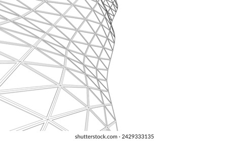 architecture building vector 3d drawing