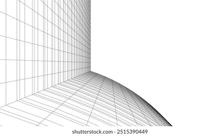architecture building vector 3d drawing
