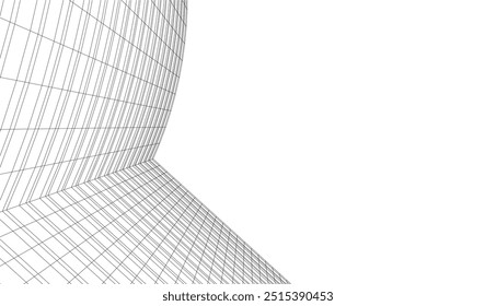architecture building vector 3d drawing