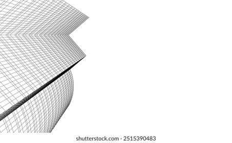 architecture building vector 3d drawing