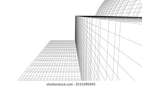 Architektur Gebäude Vektor 3d Zeichnung