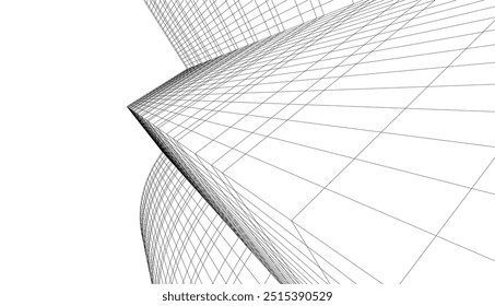 architecture building vector 3d drawing