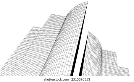Architektur Gebäude Vektor 3d Zeichnung