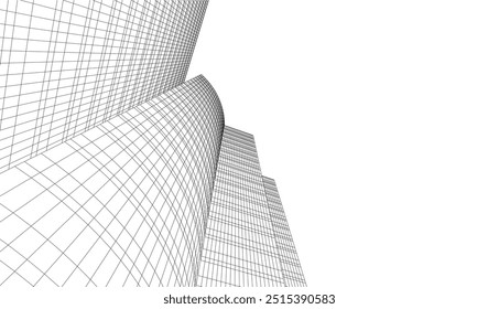 Architektur Gebäude Vektor 3d Zeichnung