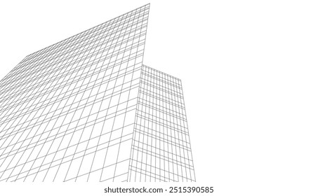 architecture building vector 3d drawing