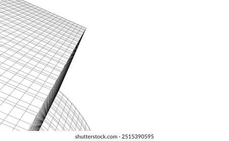 architecture building vector 3d drawing