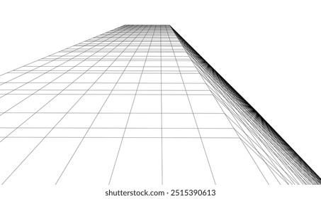 Dibujo 3D del Vector del edificio de la arquitectura