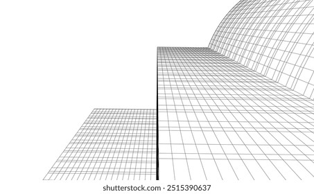 architecture building vector 3d drawing