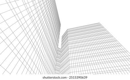 Architektur Gebäude Vektor 3d Zeichnung